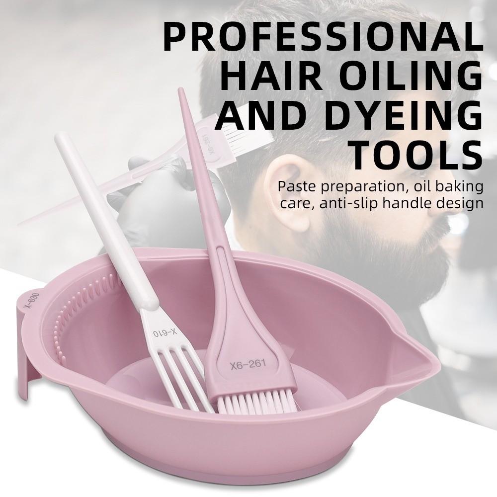 3PCS Anti-slip Multi-Color Mixing Bowl Brush DIY Hair Coloring Kit  Stylists