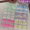 Colorful Mermaid Bubble Bead Half Round Flat Bottom Shiny Aurora Size Mixed Candy Color Nail Art Accessories Decoration Manicure
