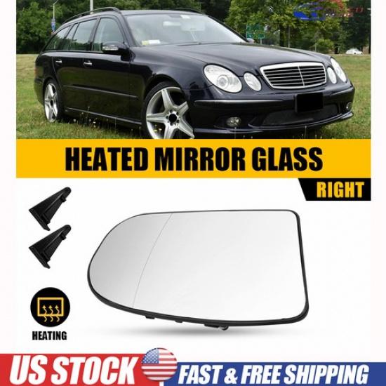 Passenger Mirror Glass For 2001-05 Mercedes Benz C240 C320 2002-2007 C230 Heated