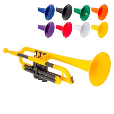 Instrumenty dęte z tworzywa sztucznego Trąbka pTrumpet Bb Tone Lekka Bardzo wytrzymała ABS Biocoat Antybakteryjna PTRUMPET1Y Żółta torba i