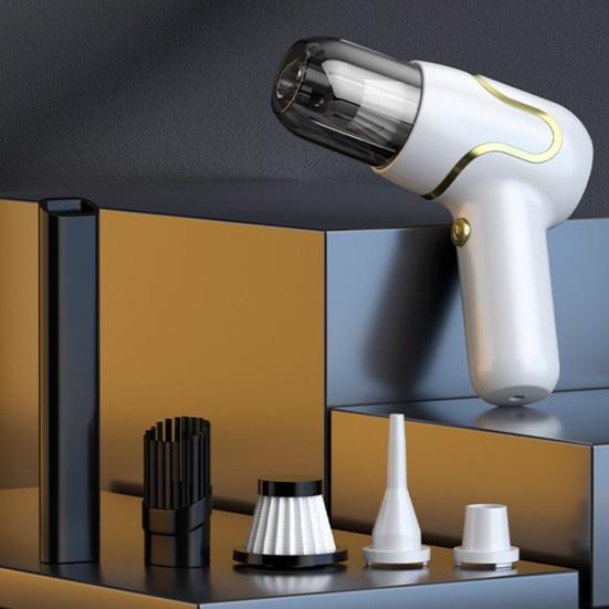 Handheld Car Vacuum Cleaner, Portable Vacuum Cleaner and Air Duster, High Power Rechargeable Vacuum with Multiple Nozzles for Car Home Office