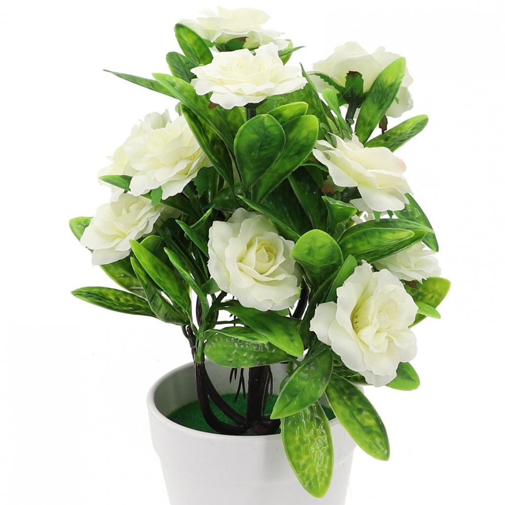 Elegant Silk Rose Flowers In Pot Adds a Touch of Beauty To Your Garden