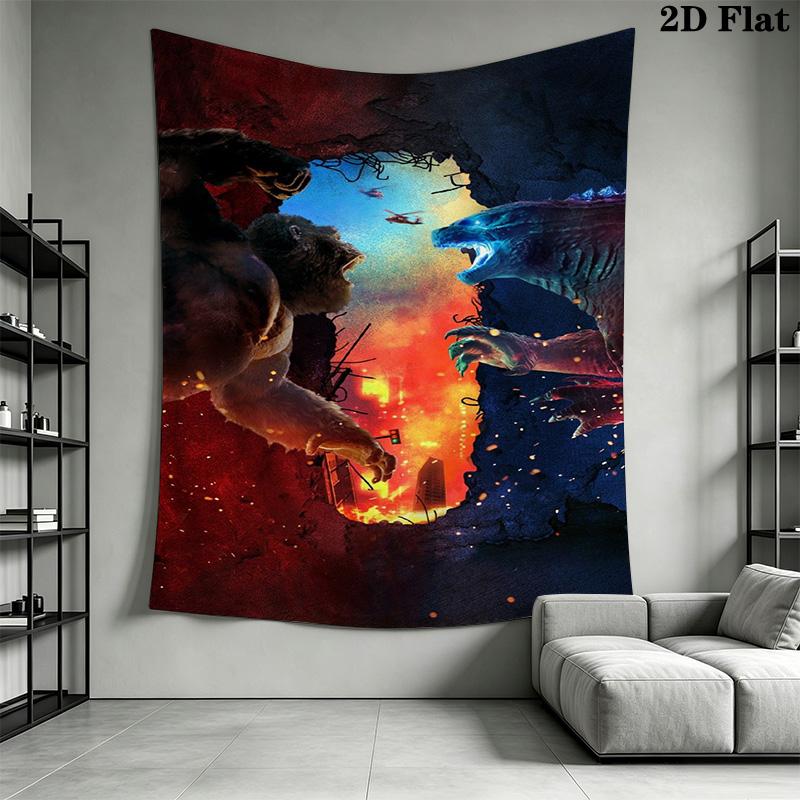 Godzilla Monster Kingdom Unleashed Tapestry Background Cloth Wallmounted Background Cloth Work Of Art Wall Covering Decoration