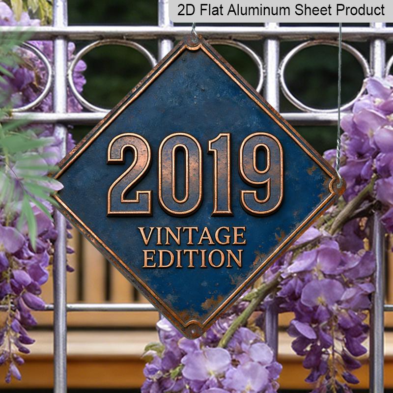 

2D Flat - 1pc, Vintage 2019 Limited Edition, Commemorative Gift for Colleagues, Retro Metal Plaque, Suitable for Office, Conference Room, Reception 20*20cm