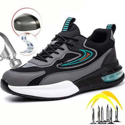 Mode Neue Männer Sicherheitsschuhe Stahlkappe Sneaker Sport Air Kissen Reflektierende Arbeit Sicherheit Stiefel Mann Pannensichere Arbeit Schuhe Anti-smash