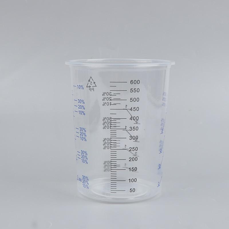 10 Pcs Paint Mixing Calibrated Cup Plastic Paint Mixing Cups 600Ml Mixing Pots for Accurate Mixing of Paints and Liquids