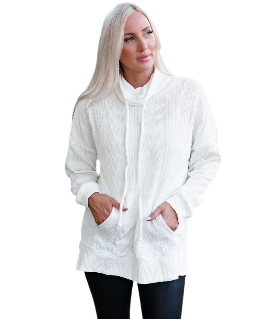 Azura Exchange Hanorac texturat cu guler tip cowl