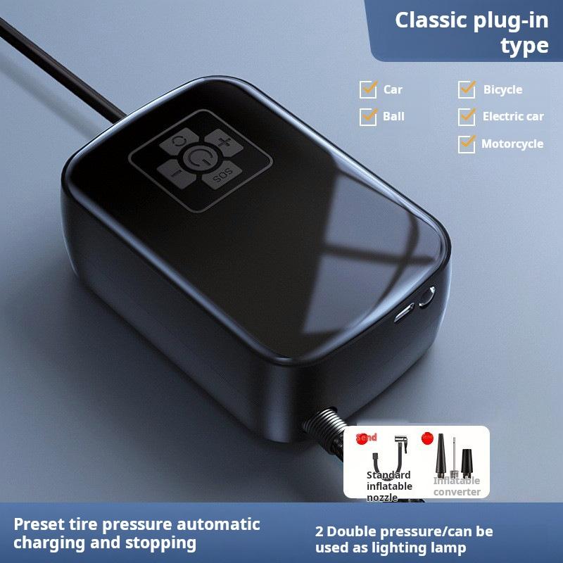 

Автомобильный воздушный компрессор, цифровой насос для накачки шин, светодиодная лампа, насос для сжатия шин, компрессор для автомобиля, аксессуары для мотоциклов Battery Powered