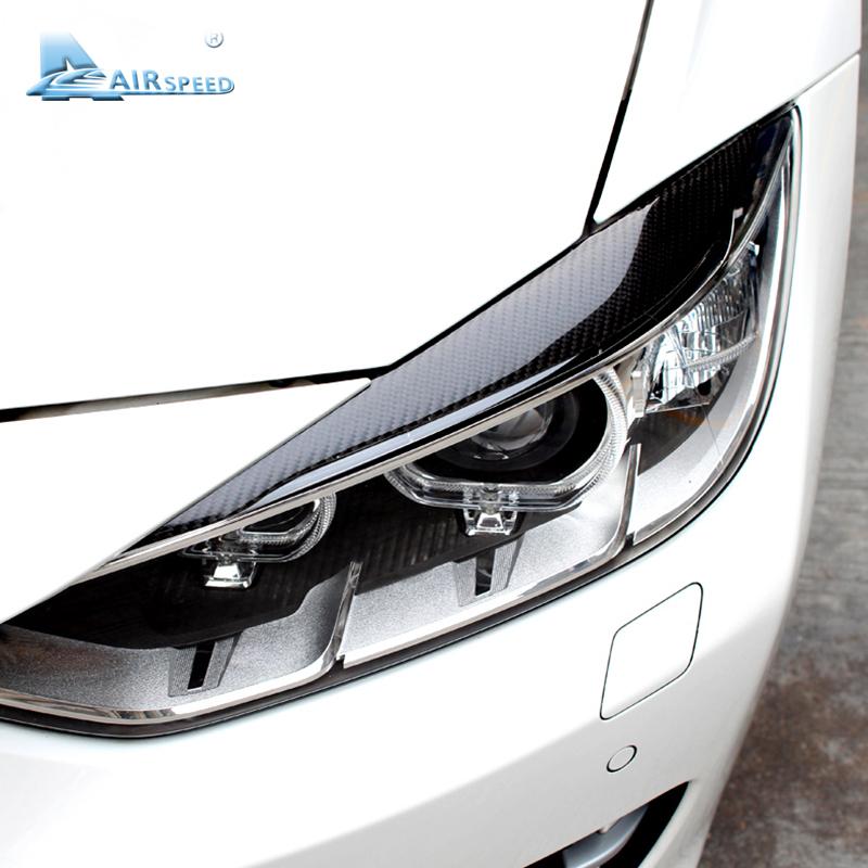 Real Soft Carbon Fiber Car Headlight Eyebrows Sticker Decoration for 3 Series BMW F30 320i 316i 2013 2014 2015 Car Accessories