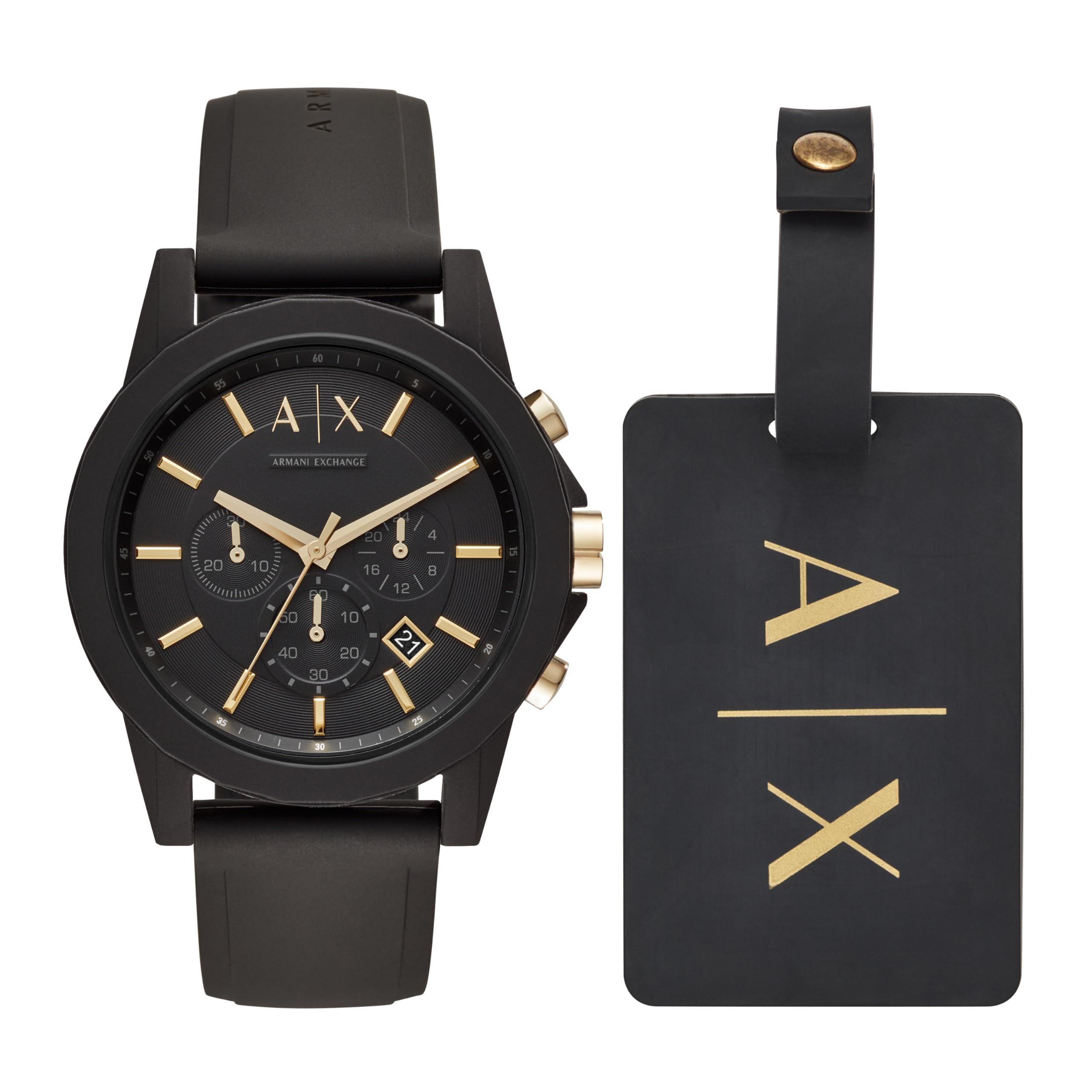 

Armani Exchange AX7105 Часы Outer Banks с багажной биркой Подарочный набор Мужские (Туристическая бирка) [Продукт]