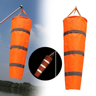 100/150/200cm Windsack Outdoor Windrichtungsmessung Reflektierender Streifen Reißfest Wetterfahne für Flughafen Luftfahrt Garten Bauernhof