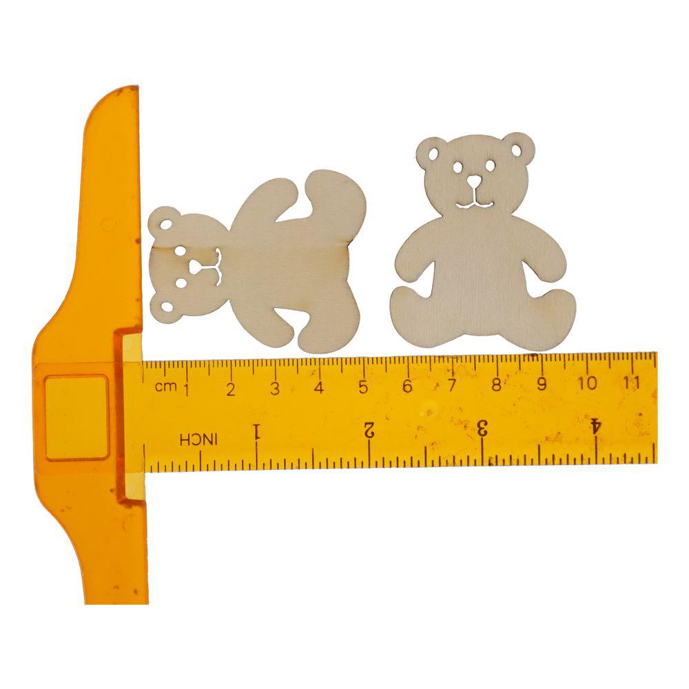 50pcs Bear Shape Bear Shaped Cutouts 41*48mm Hanging Bear Ornaments  for Painting,Home Decor
