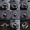 Vintage 925 Sterling Silber Ring Natürlicher Schwarzer Onyx Ring Oval Rund Stein Retro Feiner Schmuck Geschenk Sonnenförmig Für Frauen Männer