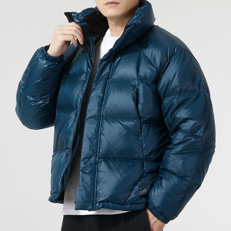 Adidas 600 Fill Solid Color Loose Warm Stand Collar Down Jacket Men Outerwear Dark-Blue IL8932