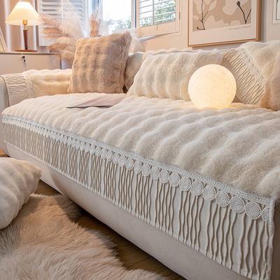 Sofa Cushion Winter Thickened Fleece Cushion Non-Slip Leather Sofa Cover Autumn and Winter Cover Towel