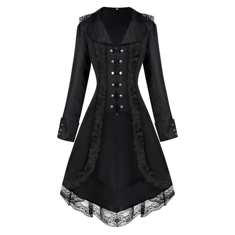 

Женский стимпанк фрак большого размера - Черная готическая викторианская куртка L