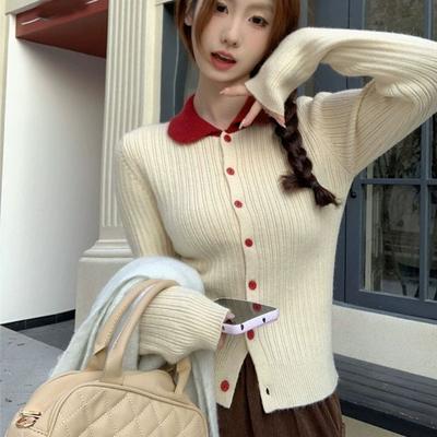 Korean Knitted Cardigan Women's Autumn and Winter Slim Fit and Slimming Sweater Base Short Design Sense Niche Top