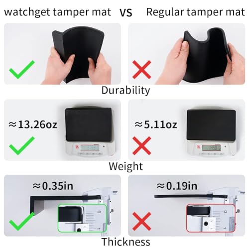 Watchget Tamper Mat, Coffee Tamper Mat, Extra Thick Tamping Mat, Heat-Resistant Espresso Mat, Silicone, Protects Tables and Holders, Black