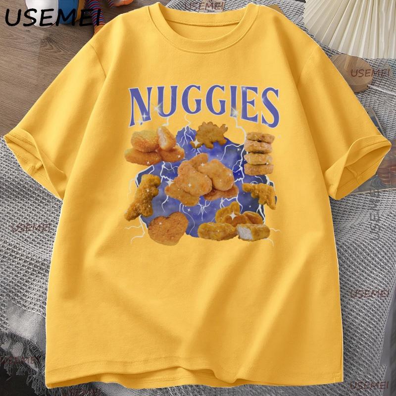 Chicken Nugget TShirt Funny 90s Concert Tee Weird Stuff Meme T Shirt Christmas Gifts Unisex Women Cotton Short Sleeve Graphic Tee