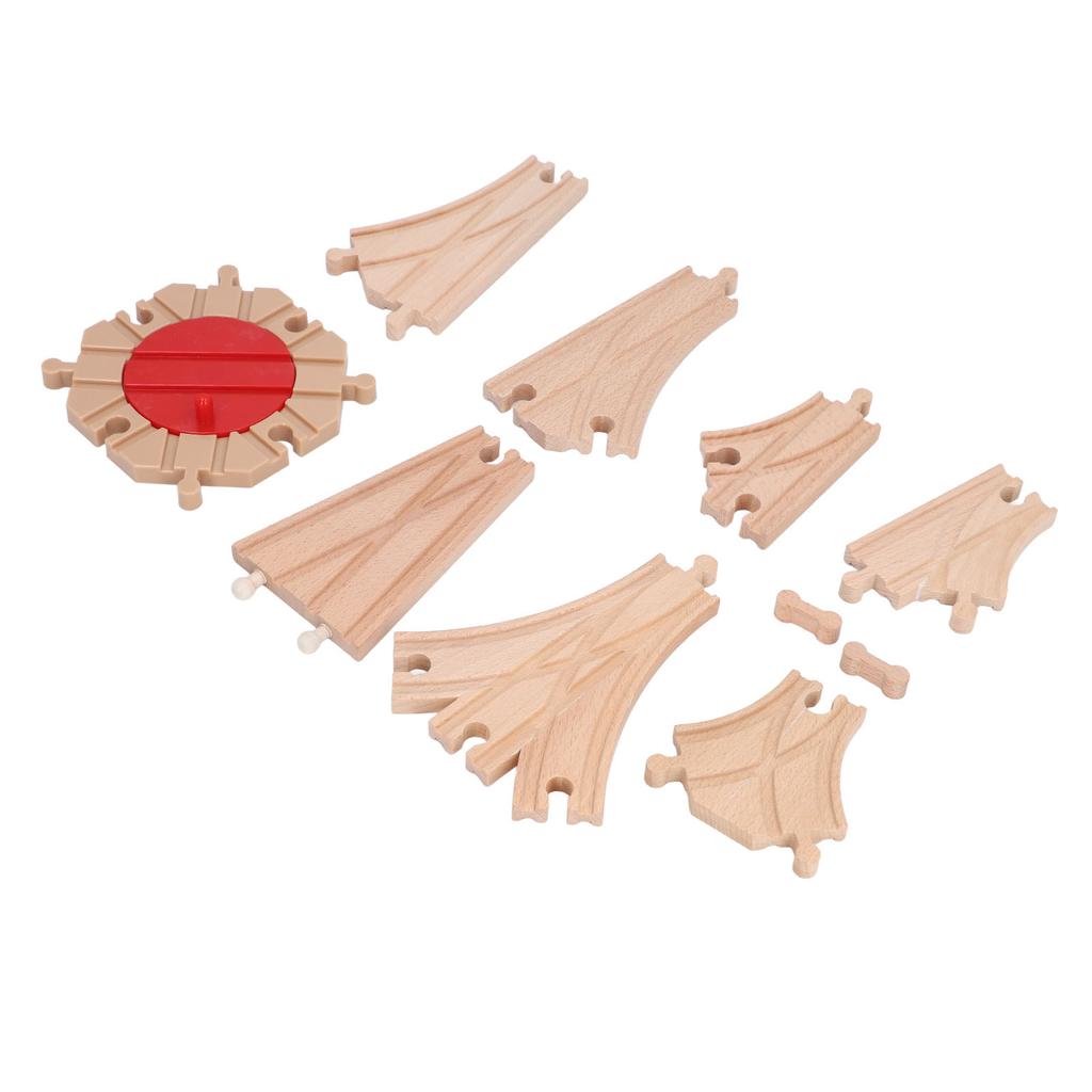 Wooden Train Track Set for Toddlers Assembly Kit Building Toys Educational DIY Wooden Train Track