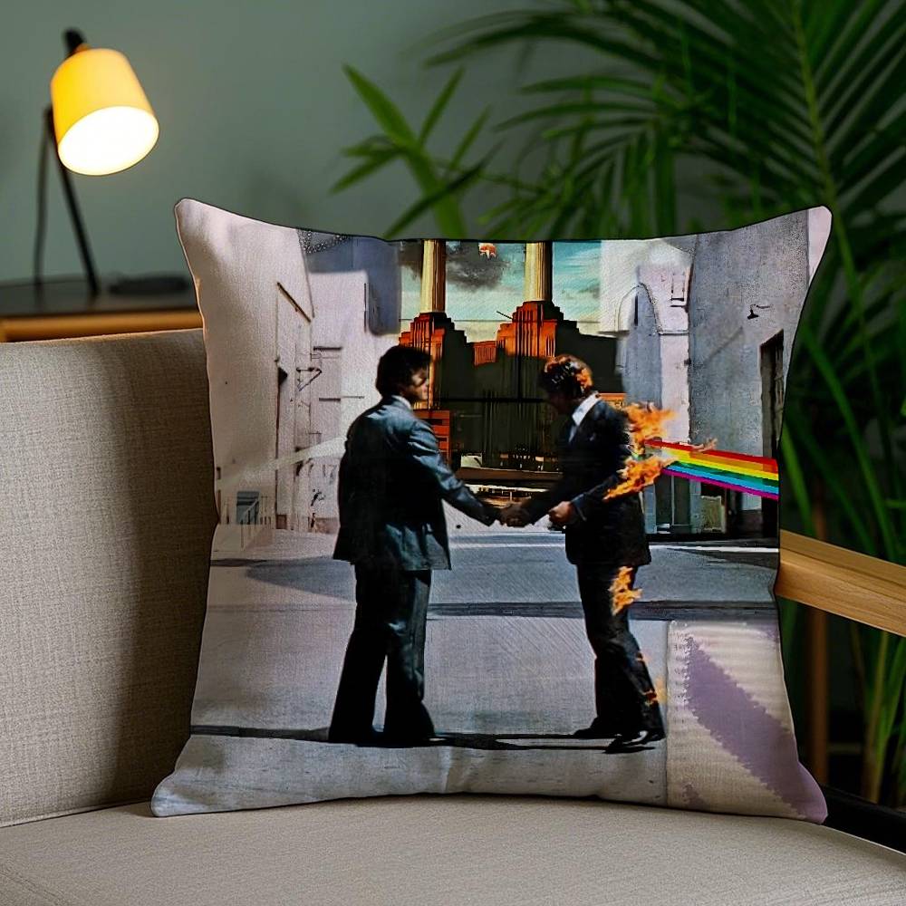 Band P-PinK FloydE Kissenbezug Sofa Kurzer Plüsch Beidseitiger HD-Druck Zimmer Zuhause Büro Geschenk Kissenbezug