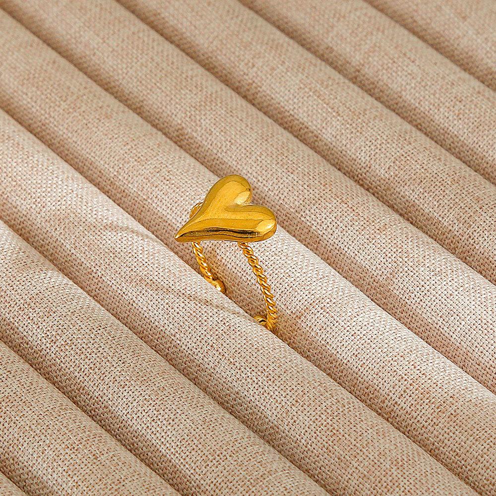 1Pcs Stainless Steel Ring Set with Zirconia, Metal Style Finger Ring, Index Finger Ring