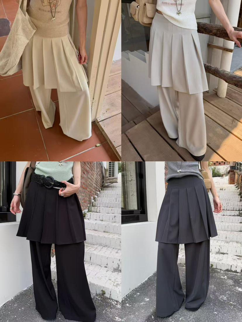 

Minimalist Fake Two-Piece Versatile Slimming Casual Pants (Non-Detachable Crotch Panel) X96065 M
