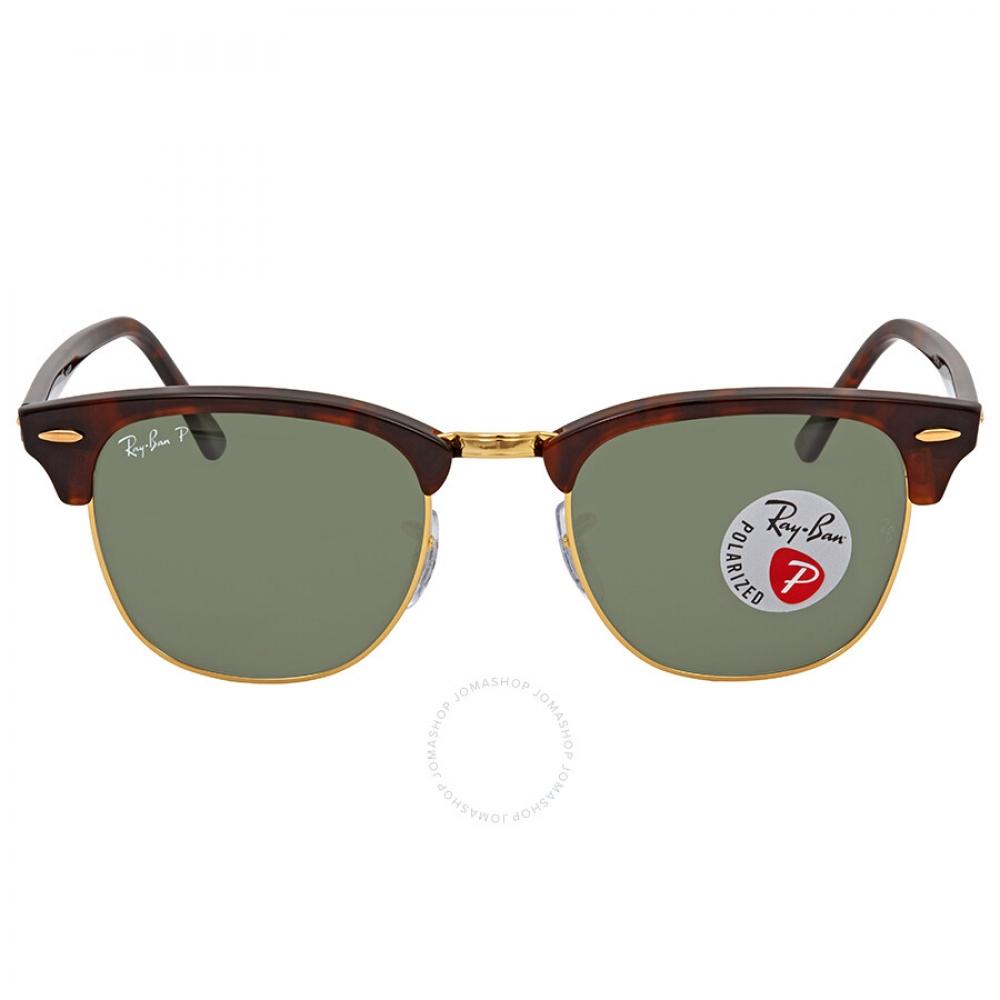 

Ray Ban Clubmaster Classic Polarized Green Classic G 15 Unisex Sunglasses RB3016 990 58 51