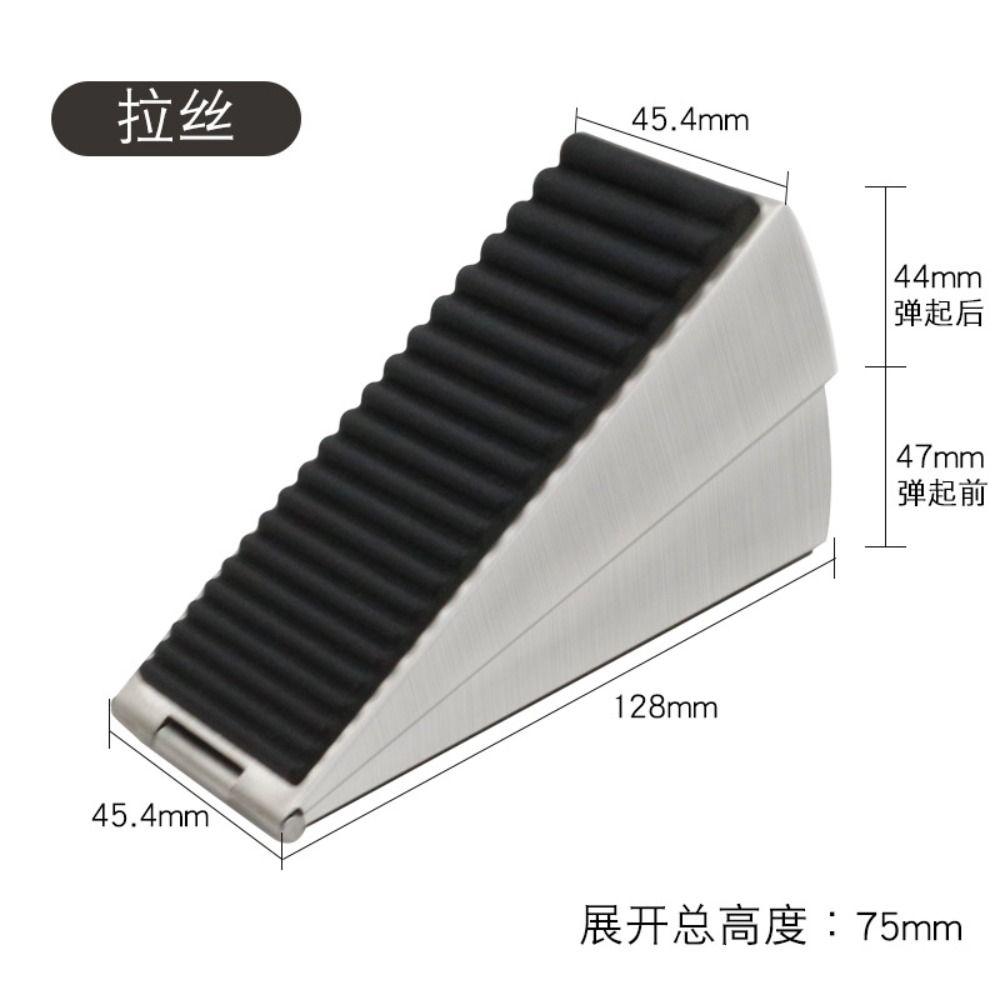 Stainless Steel Metal Rubber Door Wedge Black Large Door Stop  For Bottom of Door