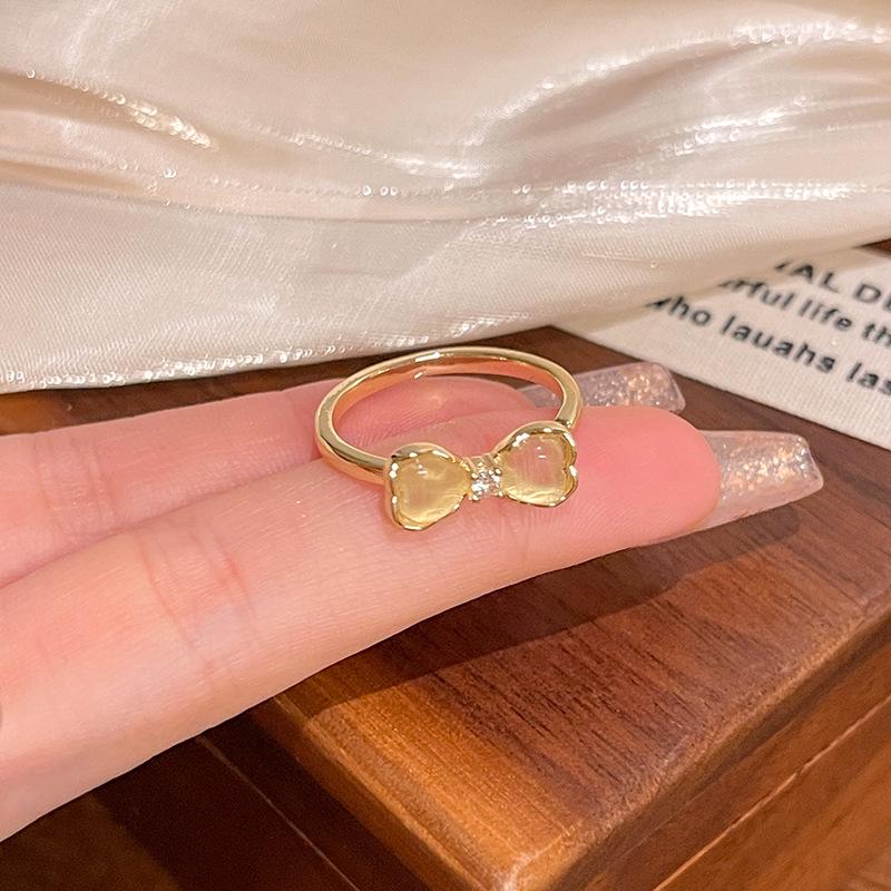 Elegant Niche Micro-Inlaid Zircon Butterfly Ring – Women's Trendy Open Design Index Finger Accessory