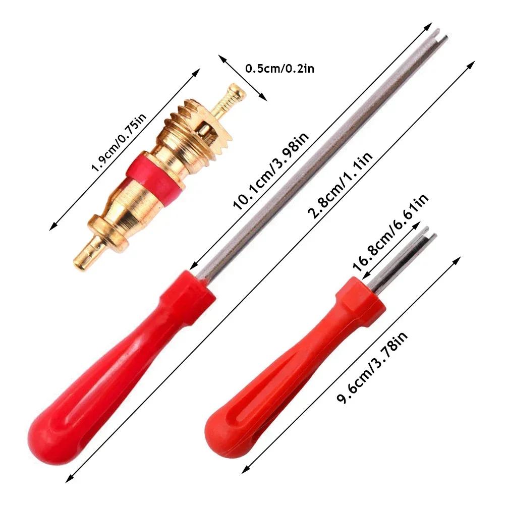 Portable Tire Valve Core Remover Installer Tool Removal Tool Bike Bicycle Car Motorcycle Tire Repair Tools Wrench Screwdriver