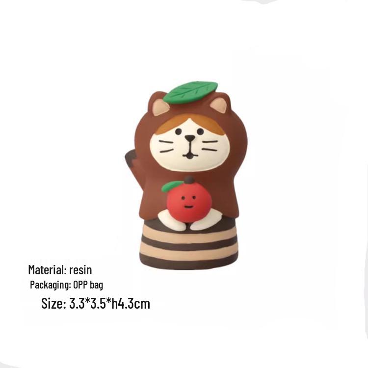 Autumn Harvest Zakka Series: Cute Kitten Trendy Play Miniature Resin Car Ornaments