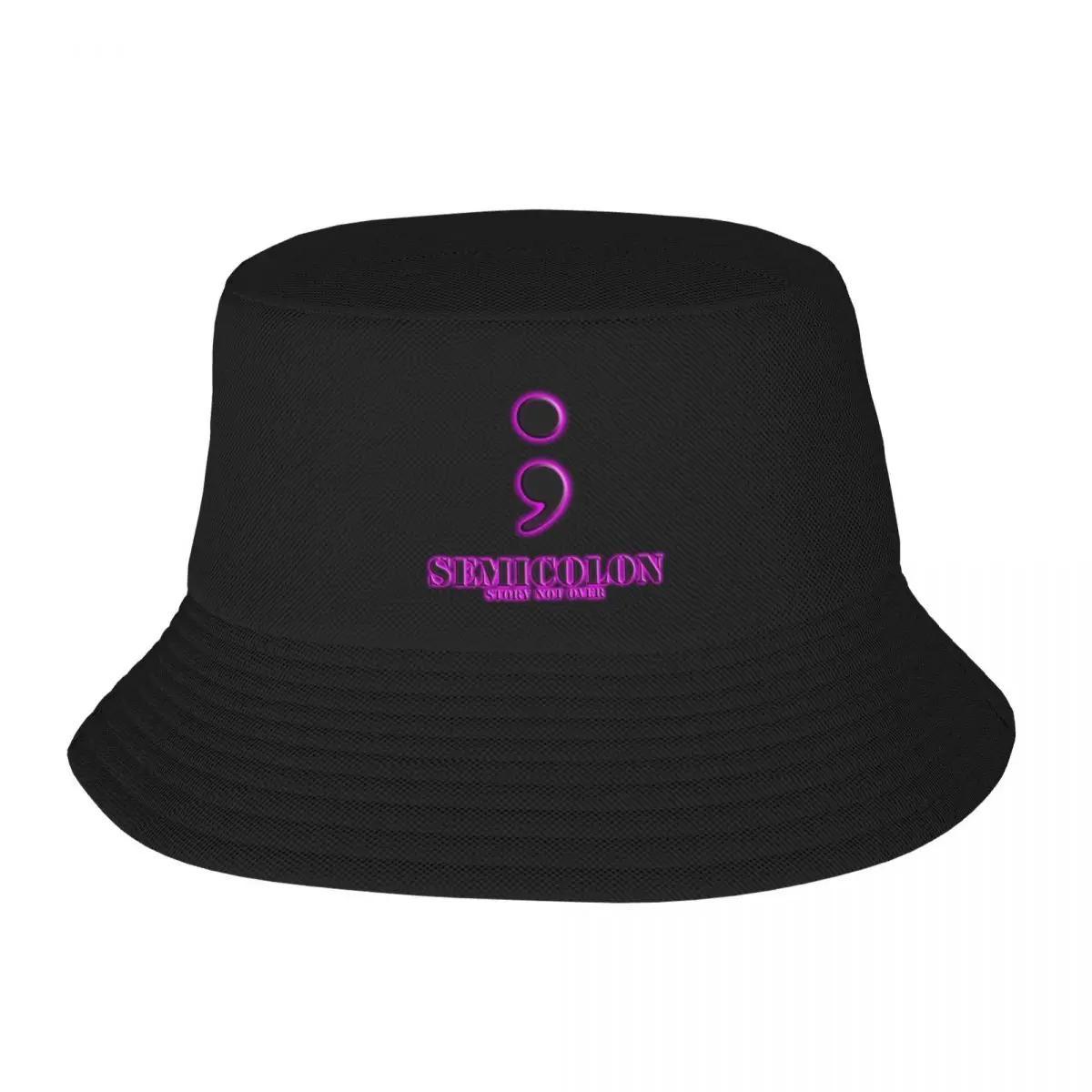 New Semicolon Story NOT OVER Pink Glow Bucket Hat Foam Party Hat Luxury Hat Women Mens