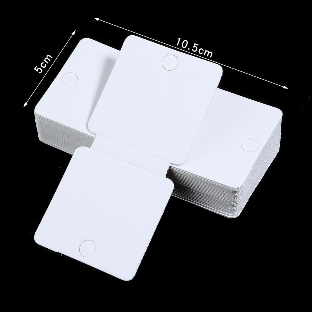 50pcs Earrings Display Card White Paper Jewelry Packaging Paperboard For DIY Necklace Bracelet Small Business Material Supplies