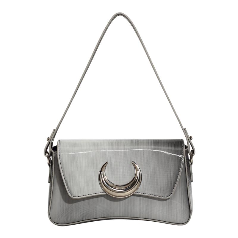 Серебряная градиентная женская сумка через плечо с классическим дизайном и клапаном — фото 6
