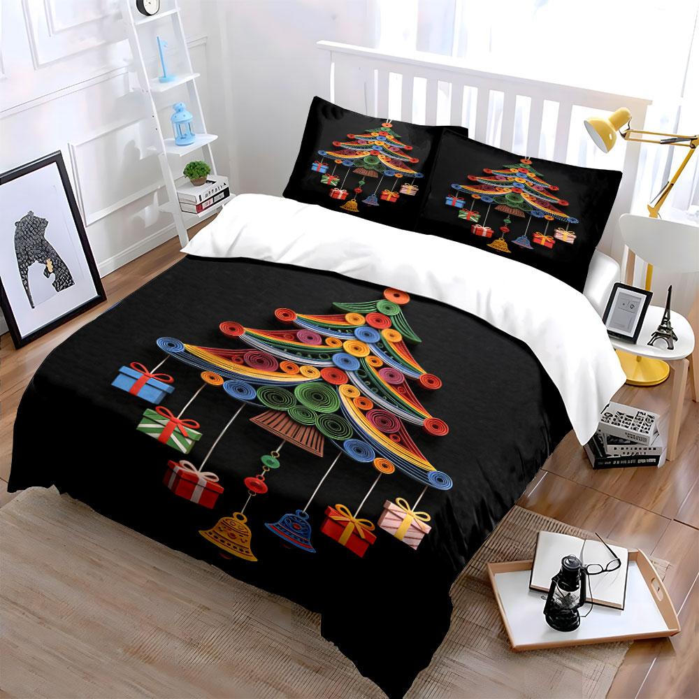 Colorful Tree with Ornaments. Bedding Sets Duvet Cover Sets Duvet Covers Pillowcases(1 * Duvet Cover 2 * Pillowcases Without Duvet Insert)