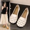 Fashion 2025 Summer New Hollow Bull Tendon Soft Slip-on Casual Mom Shoes Flat Single Shoes for Women