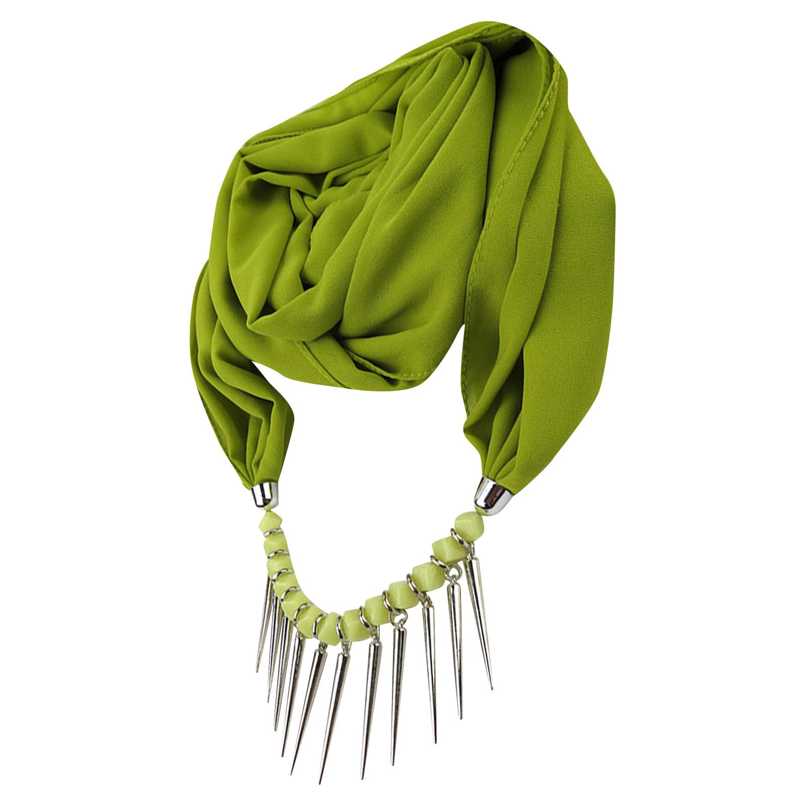 

Кристалл ожерелье кулон шарф этнический стиль женский корейский вариант украшения весна и осень удобный шарф One Size зелёный