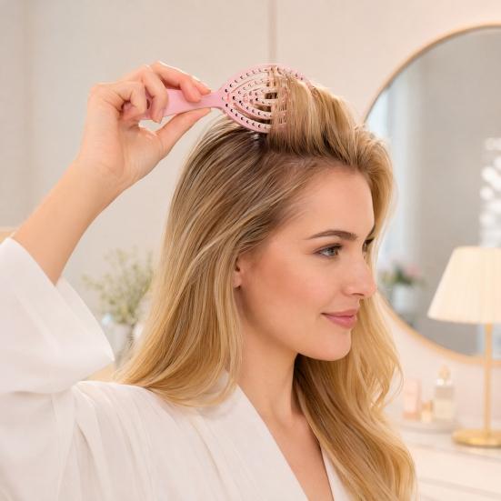 Self Cleaning Vented Hair Brush for Women, Scalp Massage Paddle Brush for Wet Dry Hair, Blow Drying Hair Detangler Brush