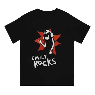 Humorous Classic T-Shirt for Men Pure Cotton T Shirt Emily The Strange Cartoon Movie Short Sleeve Tee Shirt Tops