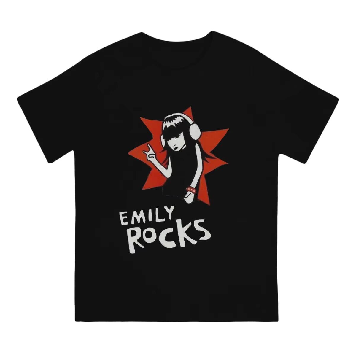 

Humorous Classic T-Shirt for Men Pure Cotton T Shirt Emily The Strange Cartoon Movie Short Sleeve Tee Shirt Tops 3XL