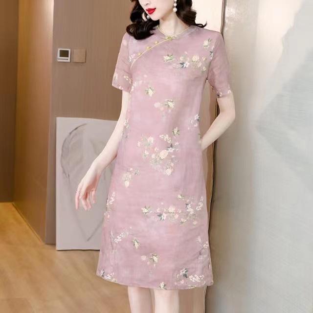Improved cheongsam dress women's summer dress loose and thin women's fashion skirt