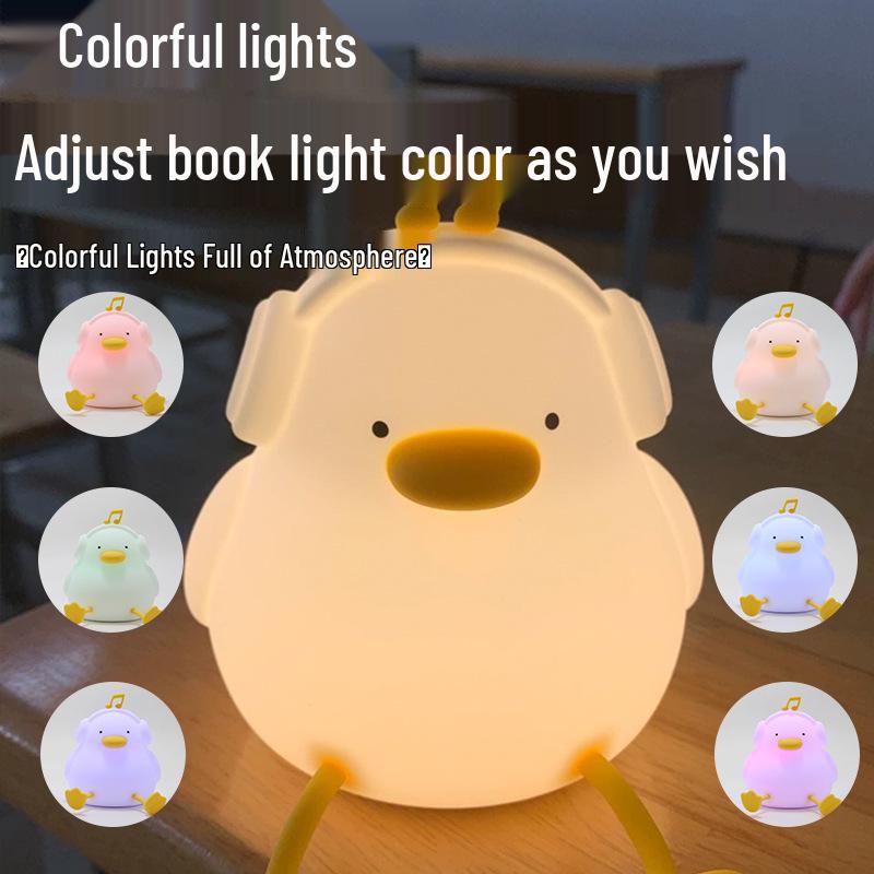 Rechargeable Cute Duck Silicone Night Light for Bedroom and Nursery