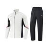 Li Ning Table Tennis Series Simple Stand Collar Zipper Color Block Top Comfortable Versatile Mid Waist Long Pants Casual Sports Suit AWBV021-2