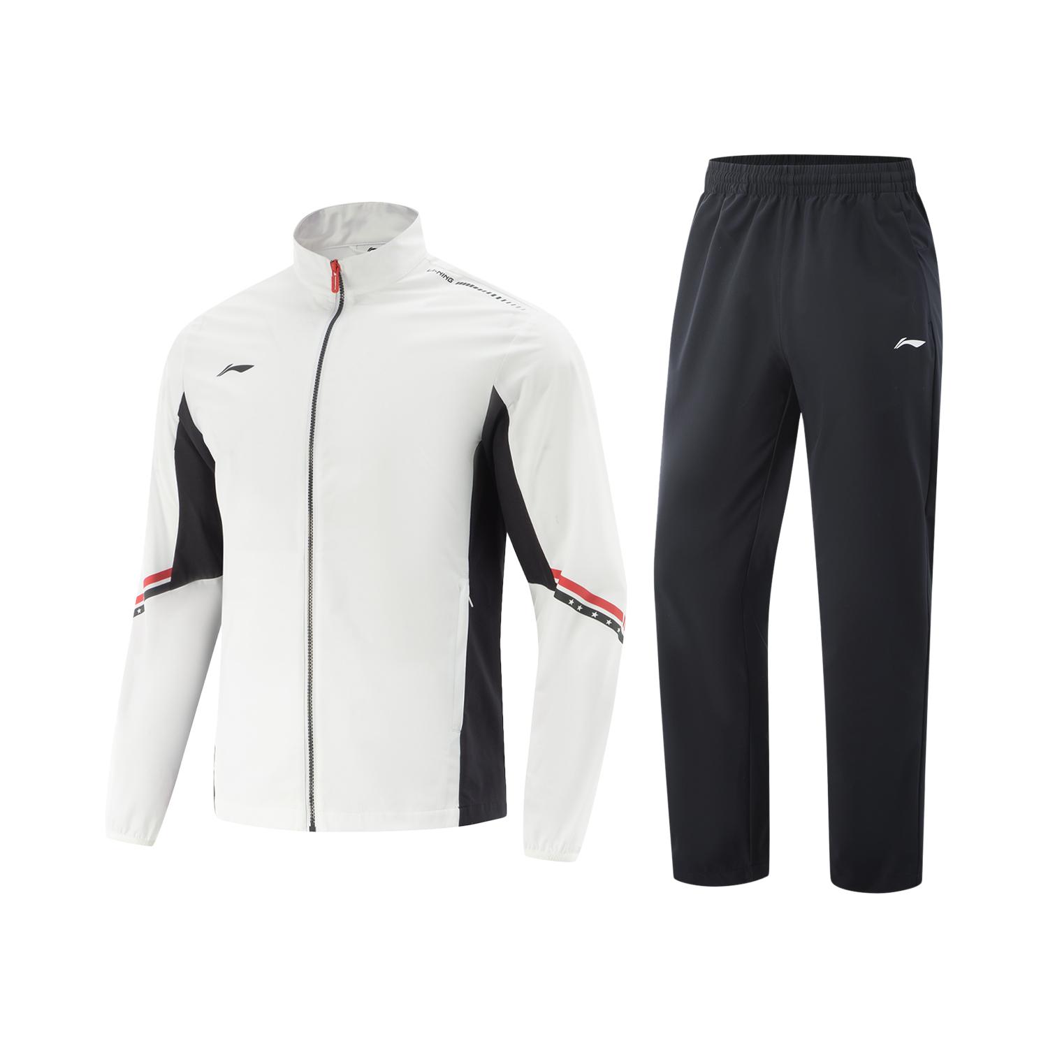 

Серия для настольного тенниса Li Ning Простой топ с воротником-стойкой на молнии и цветными блоками Удобные универсальные брюки средней посадки Повседневный спортивный костюм AWBV021-2 M