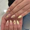 Almond Blossom Light Yellow French Press-On Nails: Hot-Selling Electroplated Tips