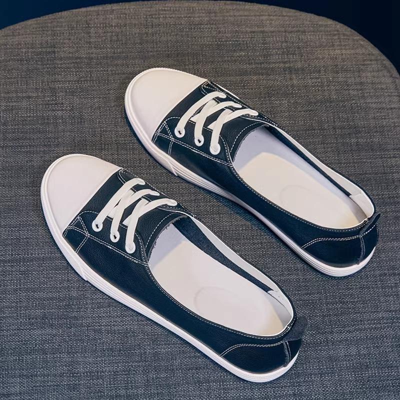 

Универсальные маленькие белые туфли женские туфли весна и осень новые белые спортивные и повседневные модные плоские кожаные 40 чёрный