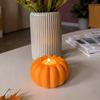 Autumn Home Decorations 3D Printed Pumpkin Candle Holder, Halloween Fall Candlestick for Tea Window Sill Decor Wax LED Candles, Tabletop Thanksgiving