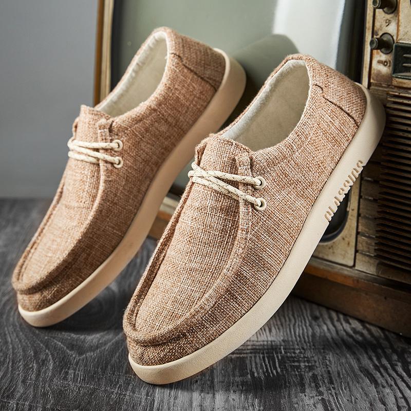 Men Comfy Canvas Shoes Breathable Men'S Mesh Shoes Lightweight Sneakers Fashion Slip On Flats Comfortable Man Loafers Lazy Shoes