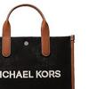 Michael Kors Brooklyn Renk Bloklu Harf Logolu Pamuk ve Deri Kenarlı Tote Çanta Tote Çanta Alışveriş Çantası Omuz El Çantası Erkek Siyah